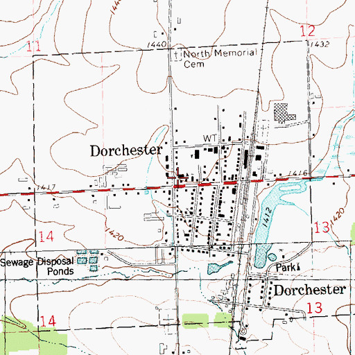 Topographic Map of Saint Louis Grade School, WI