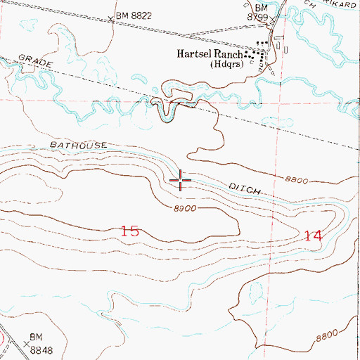 Topographic Map of Bathouse Ditch, CO