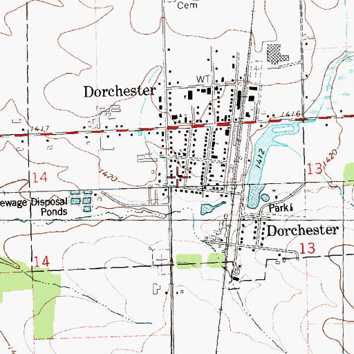 Topographic Map of Saint Peter Lutheran Church, WI
