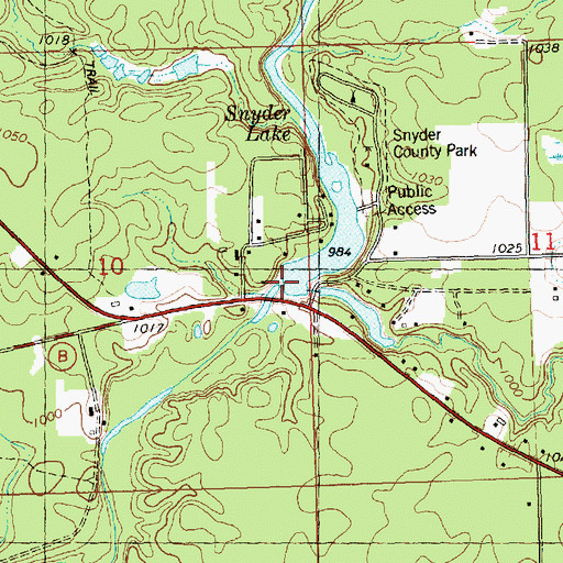 Topographic Map of Snyder Dam, WI