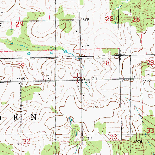 Topographic Map of South Worden School (historical), WI