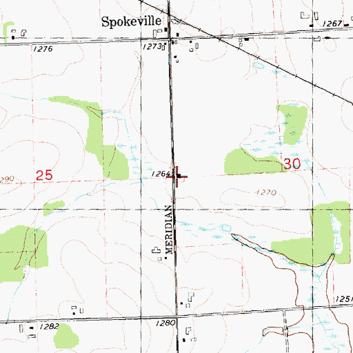 Topographic Map of Spokeville School (historical), WI