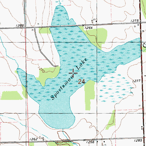 Topographic Map of Sportsman Lake, WI