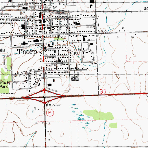 Topographic Map of Thorp High School, WI