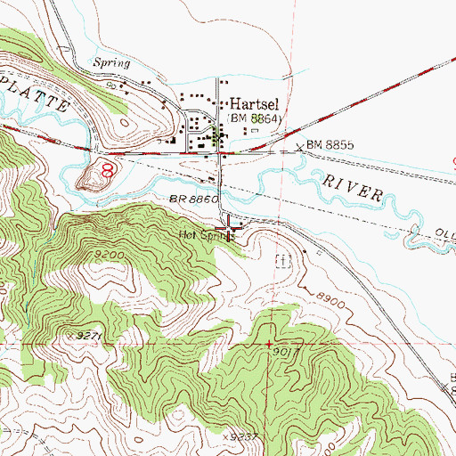 Topographic Map of Hot Springs, CO