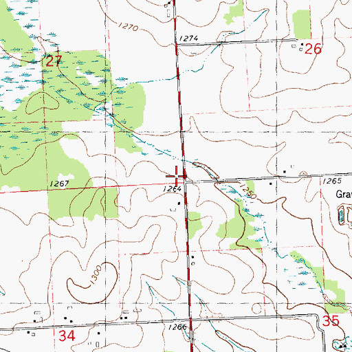 Topographic Map of Veefkind School (historical), WI