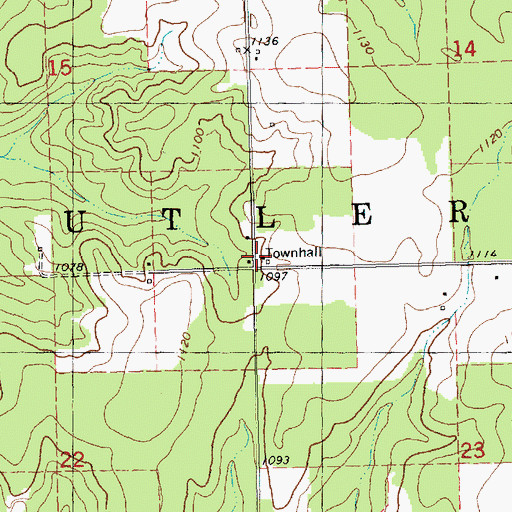 Topographic Map of West Butler School (historical), WI