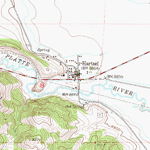 Topographic Map of Hartsel, CO