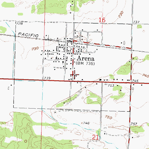 Topographic Map of Arena Community Elementary School, WI