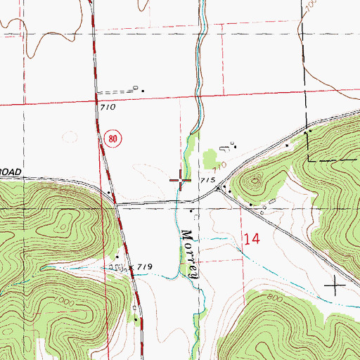 Topographic Map of Booth Hollow, WI