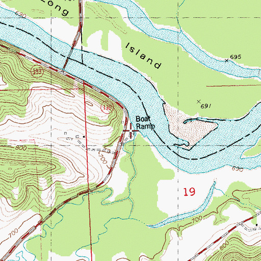 Topographic Map of Lone Rock Boat Landing, WI