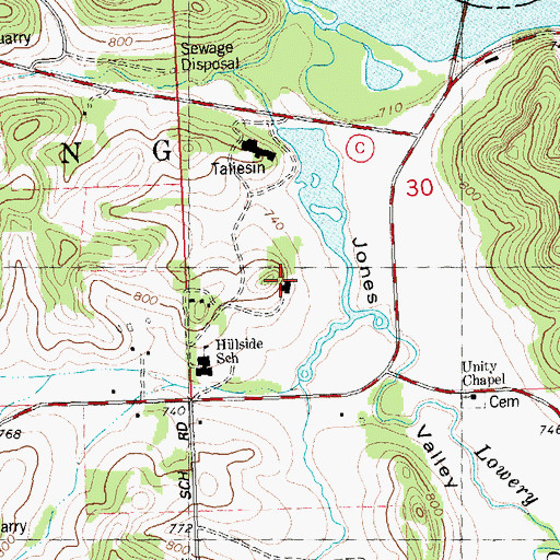 Topographic Map of Midway Farm, WI
