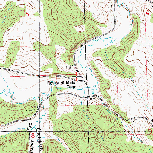 Topographic Map of Rockwell Mills Cemetery, WI