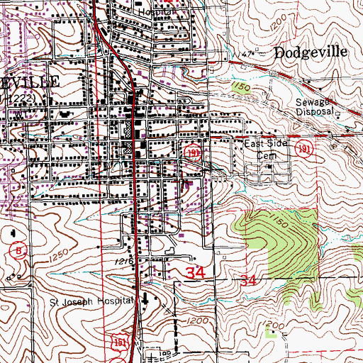 Topographic Map of Saint Joseph Church, WI
