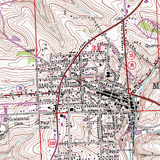 Topographic Map of Trinity Episcopal Church, WI
