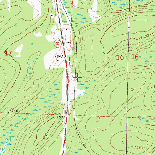 Topographic Map of Indian Community Hall (historical), WI