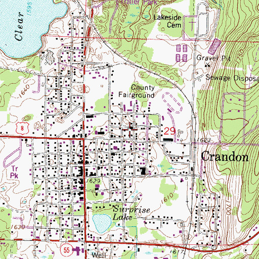 Topographic Map of Praise Chapel, WI