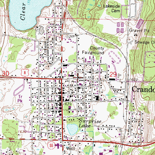Topographic Map of Saint Pauls Lutheran Church, WI