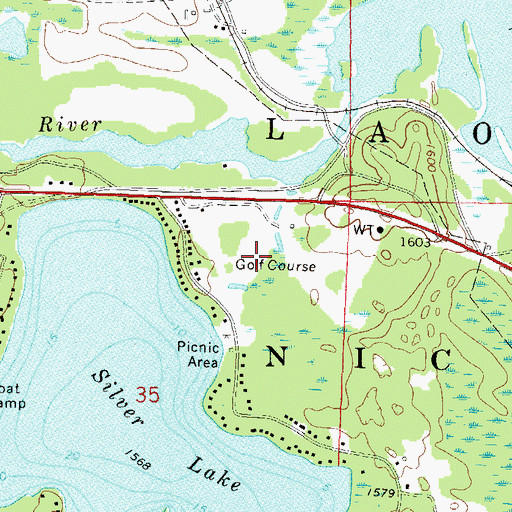 Topographic Map of Silver Lake Golf Course, WI