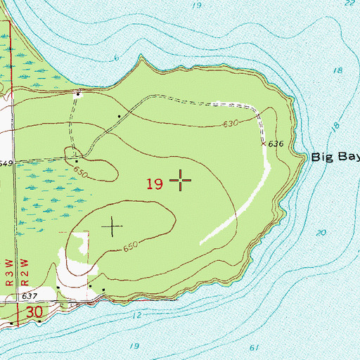 Topographic Map of Big Bay State Park, WI