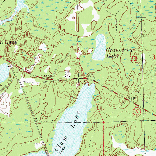 Topographic Map of Clam Lake Guard Station (historical), WI