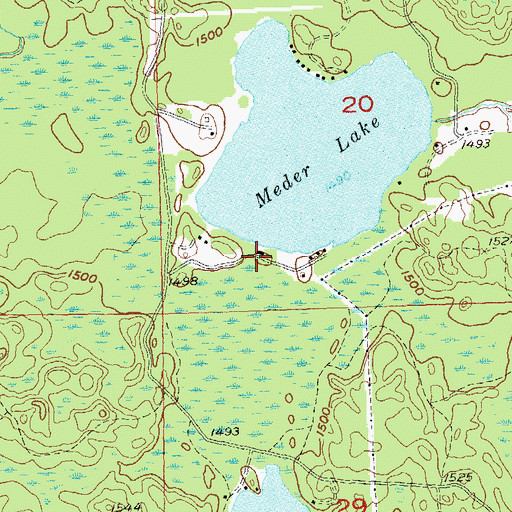 Topographic Map of Eagles Rest Resort, WI