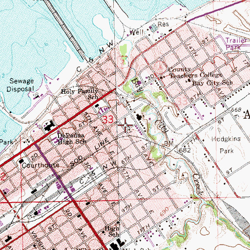 Topographic Map of Ellis Park, WI