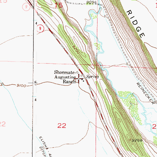 Topographic Map of Shoemate-Augustine Ranch, CO
