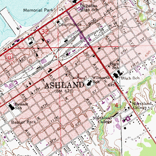 Topographic Map of First Assembly of God Church, WI