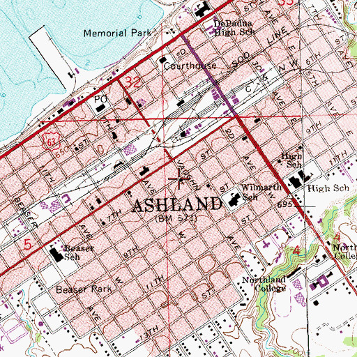 Topographic Map of First English Lutheran Church, WI
