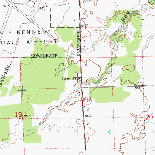 Topographic Map of Gingles Townhall, WI