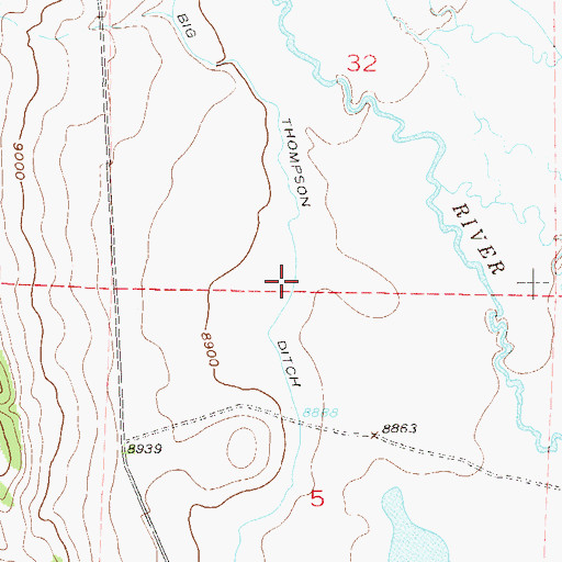Topographic Map of Big Thompson Ditch, CO