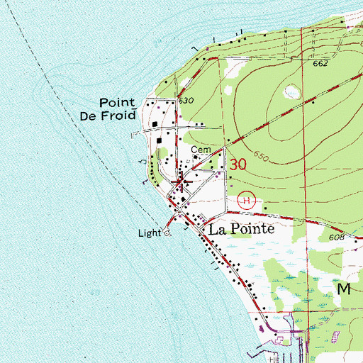 Topographic Map of La Pointe Elementary School, WI