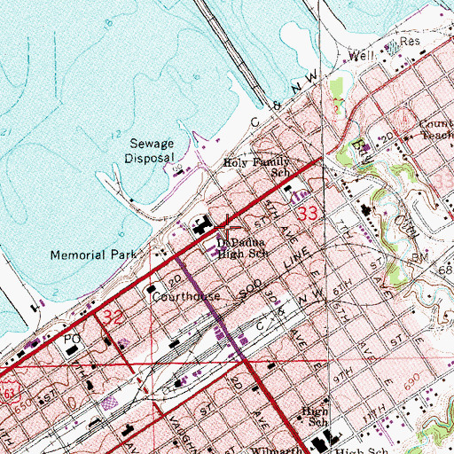 Topographic Map of Saint Joseph Hospital, WI