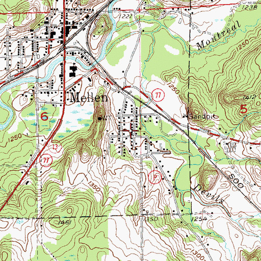 Topographic Map of Tannery Town, WI