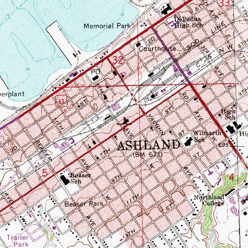 Topographic Map of Trinity Hospital, WI