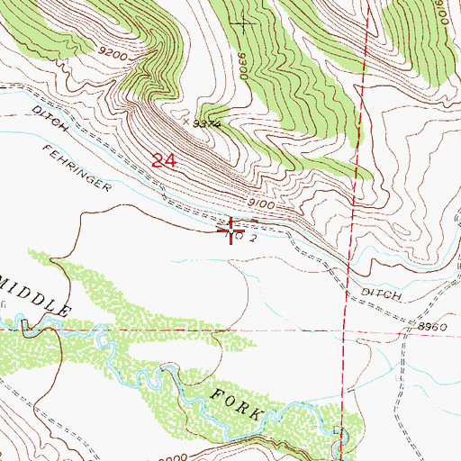 Topographic Map of Fehringer Number 2 Ditch, CO