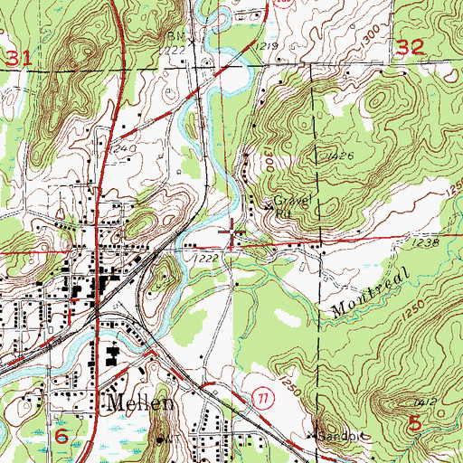 Topographic Map of White City, WI