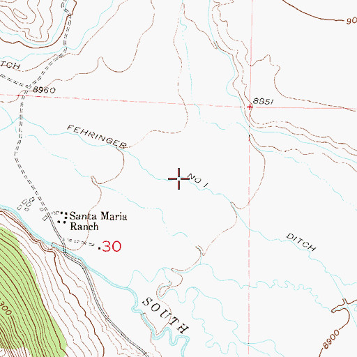 Topographic Map of Fehringer Number 1 Ditch, CO