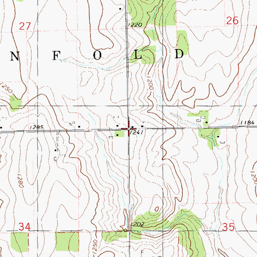 Topographic Map of Arrandale School (historical), WI