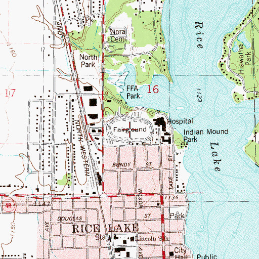 Topographic Map of Barron County Fairgrounds, WI