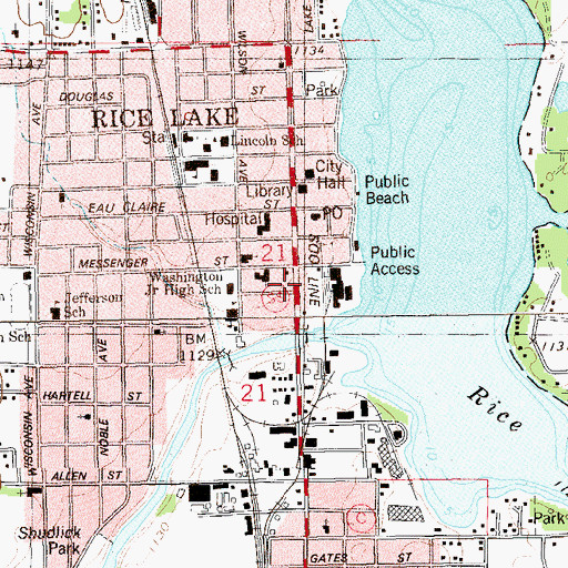 Topographic Map of Barron County Training School (historical), WI