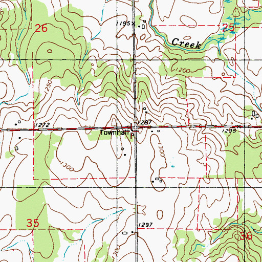 Topographic Map of Bear Lake Townhall, WI