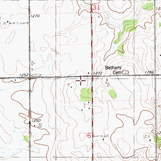 Topographic Map of Bethany Church (historical), WI