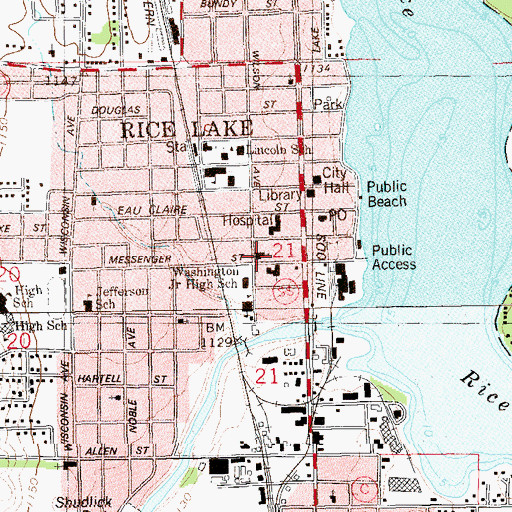 Topographic Map of Bethany Lutheran Church, WI