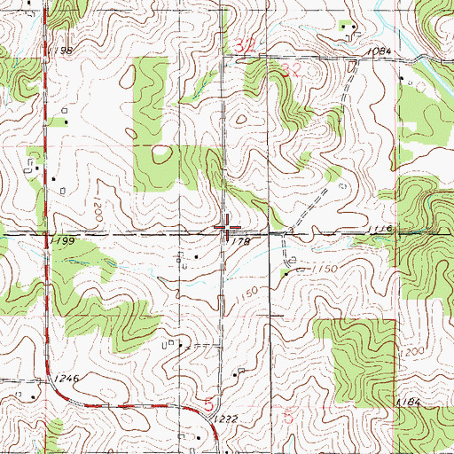 Topographic Map of Breen School (historical), WI