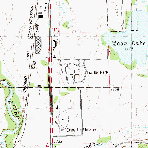 Topographic Map of Camelot Mobile Home Park, WI