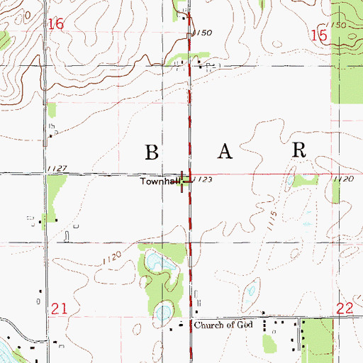Topographic Map of Center School (historical), WI