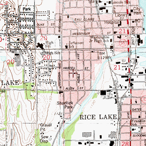Topographic Map of Church of God, WI