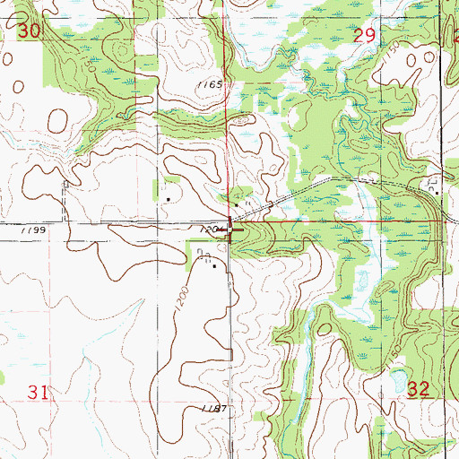 Topographic Map of Clinton Heights School (historical), WI